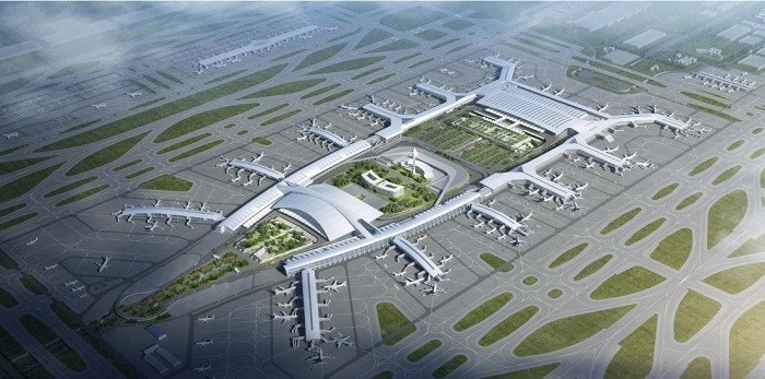 广州白云机场三期扩建工程东四指廊项目主体钢结构开吊