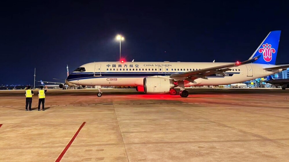 China's homegrown C919 aircraft makes regional debut with first landing in Nanyang