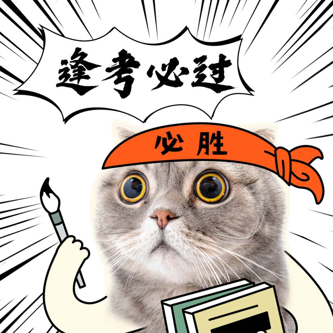 逢考必过高考冲刺学霸猫咪方形海报.png