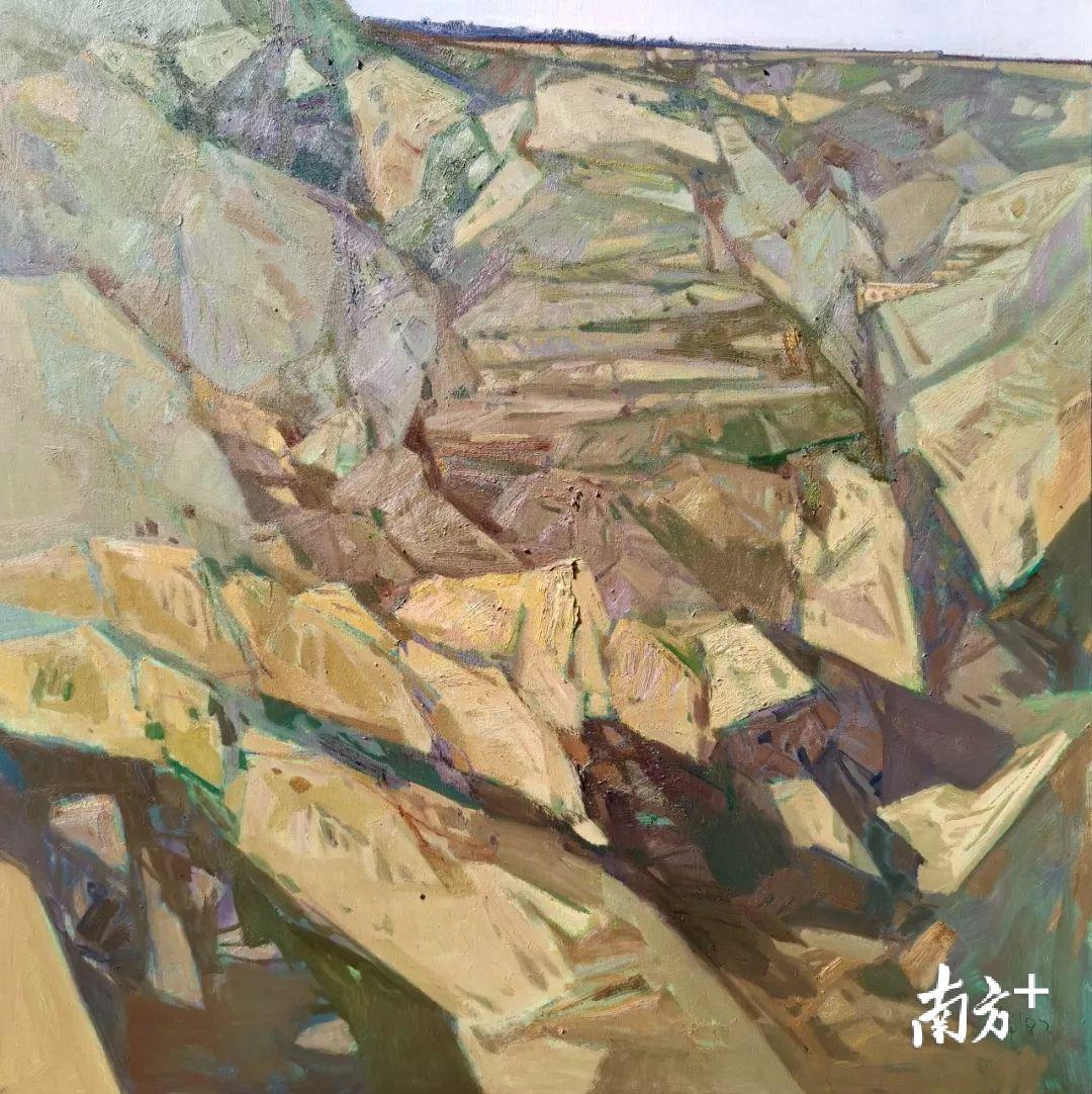 《陕北之三》 王辉 油画 150×150cm