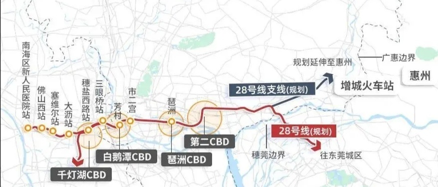 广州地铁28号线将是串联沿江产业带的主要交通骨架。