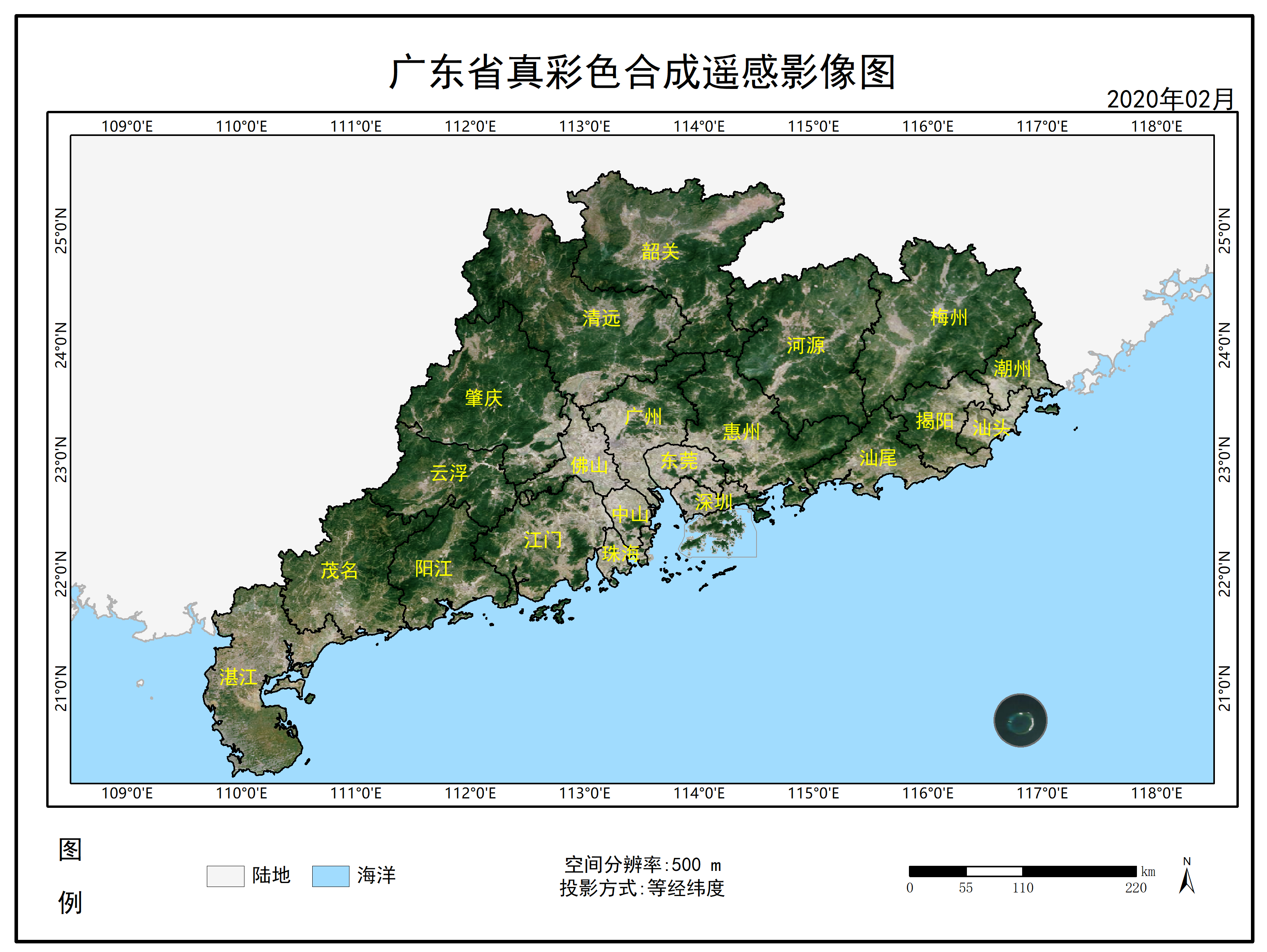 广东卫星地图 - 中国地图全图 - 地理教师网