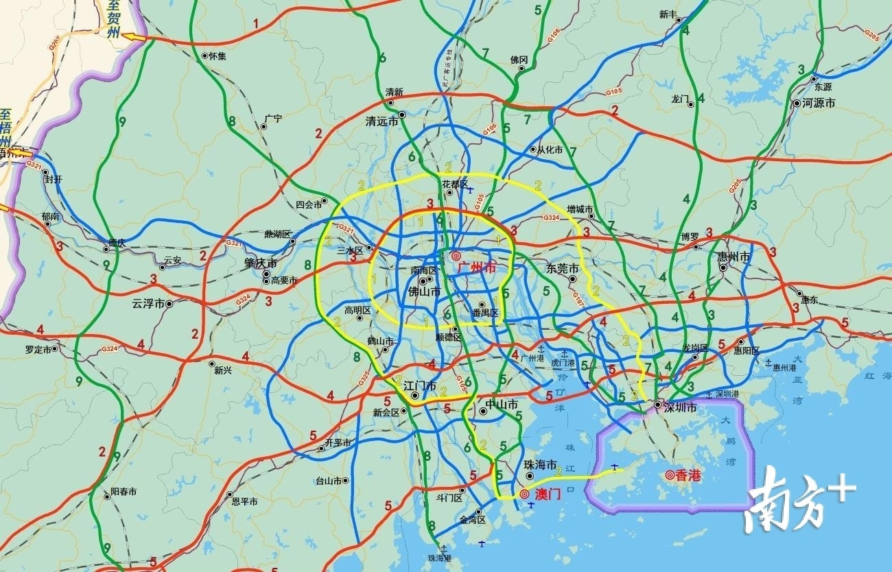 广佛肇高速广州石井至肇庆大旺段地理位置图。