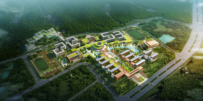 学校规划鸟瞰图。