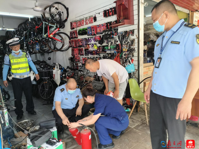 检查组到电动自行车销售、维修点开展消防安全检查