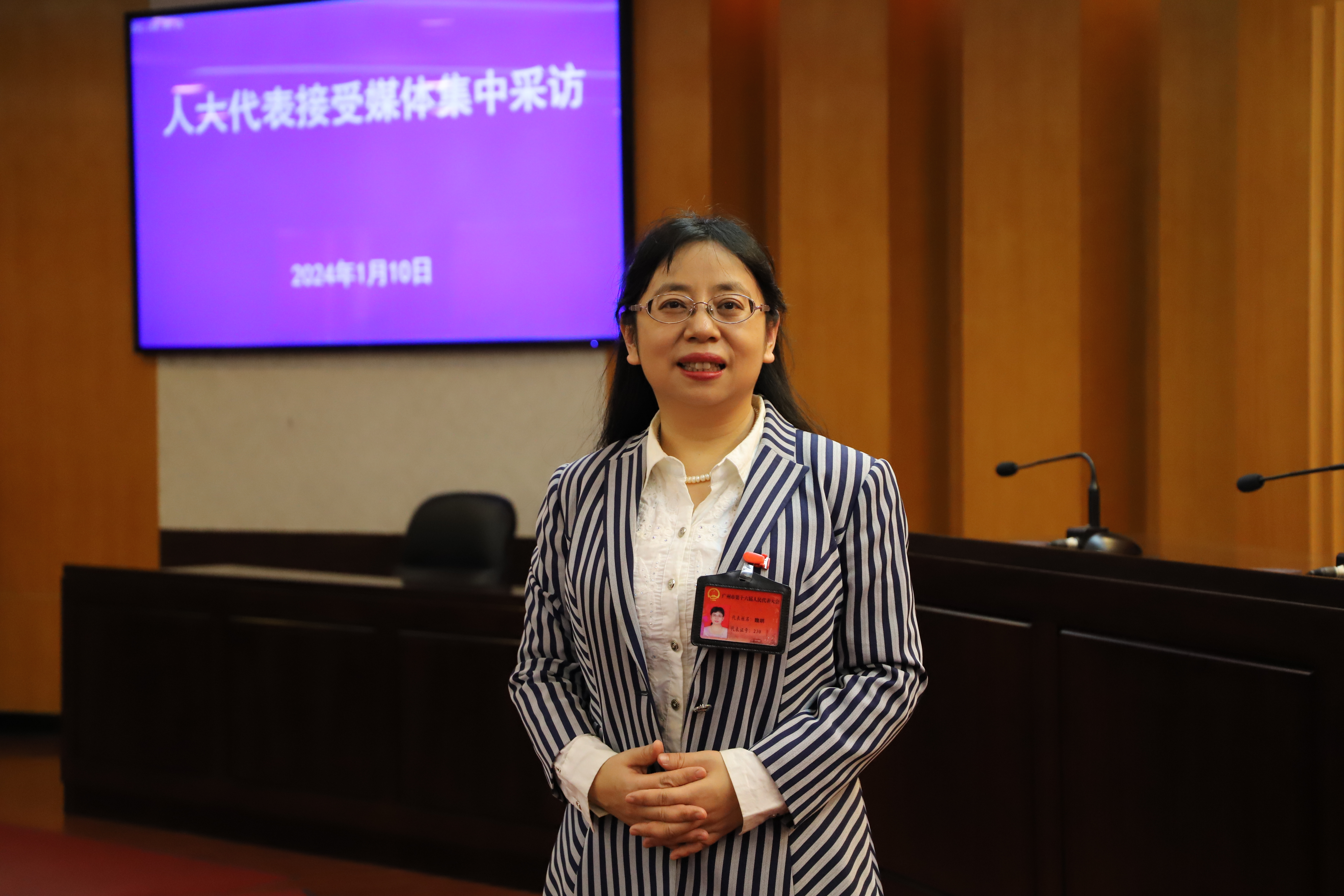 广州市人大代表、暨南大学经济学院财税系副教授魏朗。南方网记者潘心怡 摄