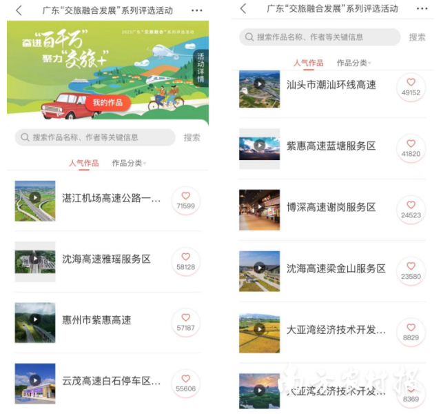 2023年广东省“交旅融合发展”系列评选活动网络投票专题。