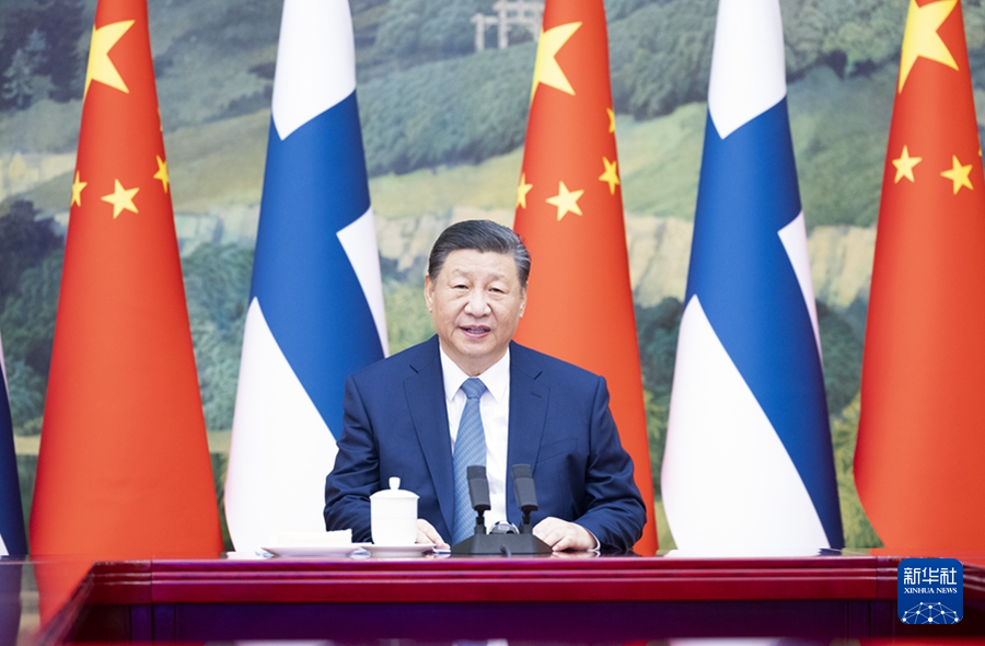 1月10日下午，国家主席习近平在北京同芬兰总统尼尼斯托举行视频会晤。新华社记者 黄敬文 摄
