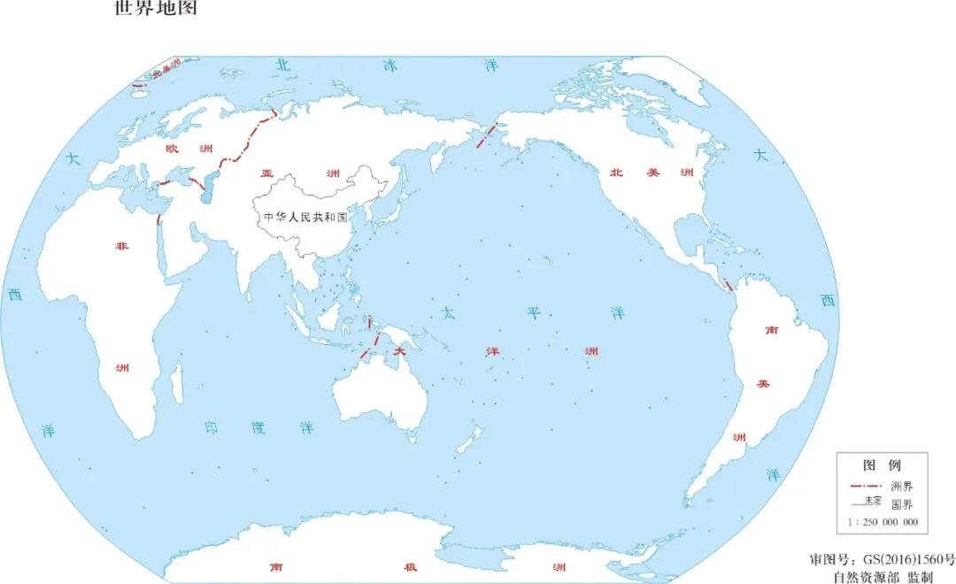 世界地图中国位置放大图片