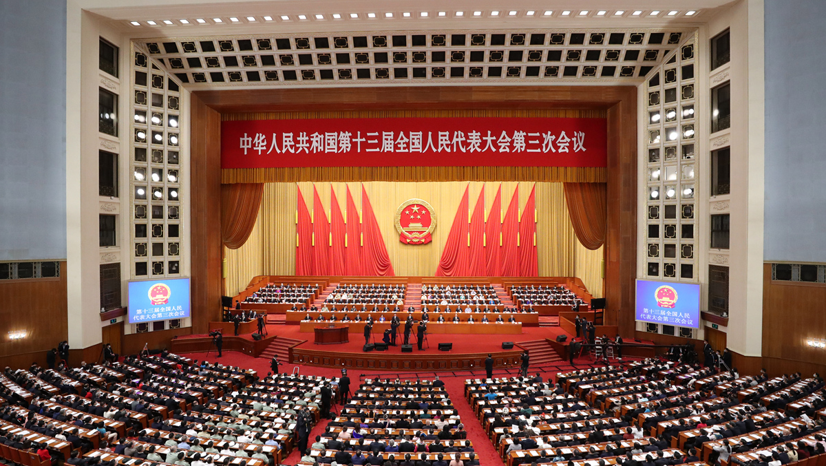 十三届全国人大三次会议举行第二次全体会议