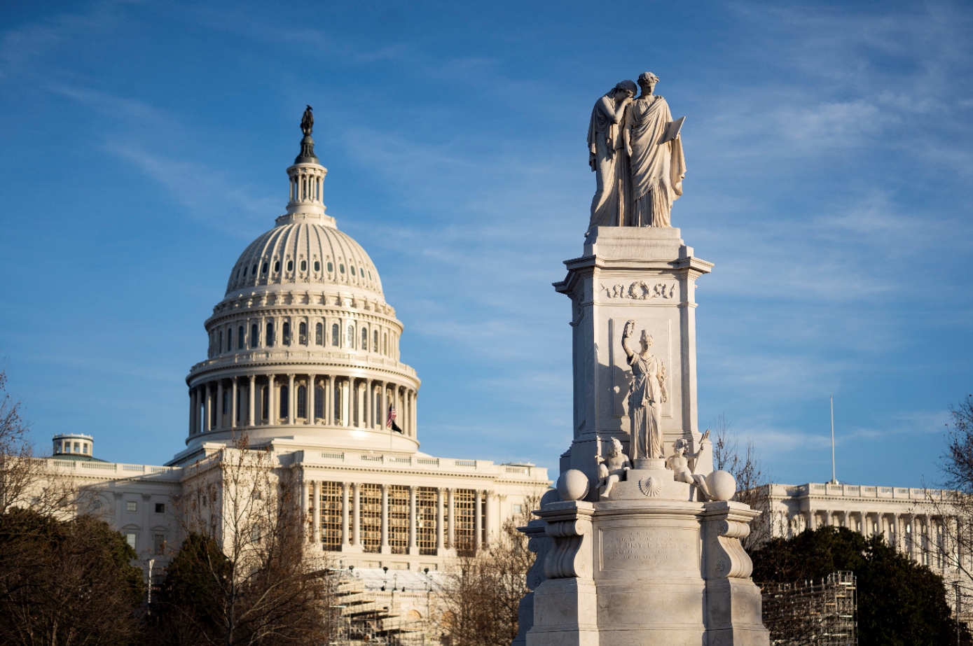 1月7日在美国首都华盛顿拍摄的国会大厦。新华社发