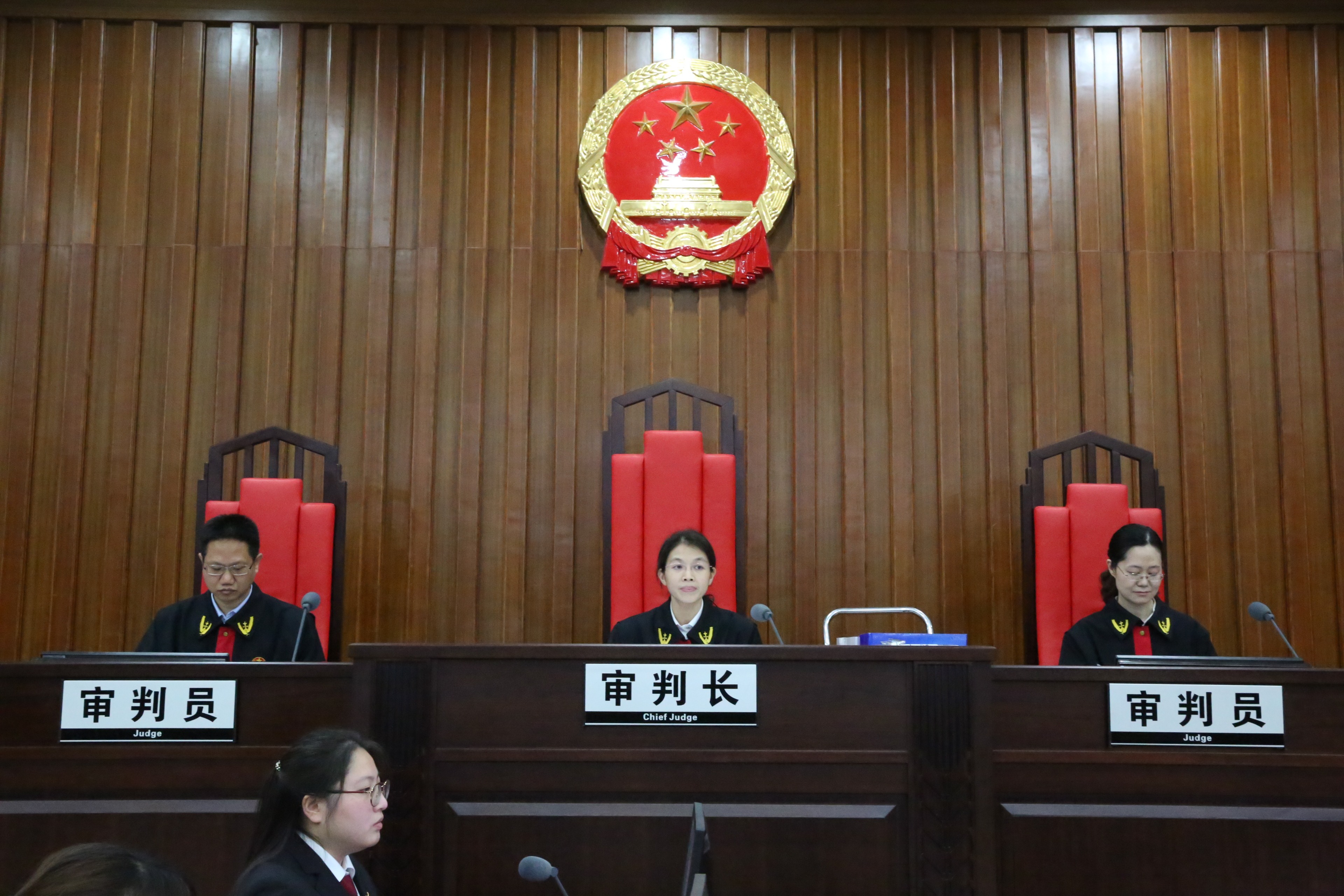 合议庭对案件进行审理 广州中院供图