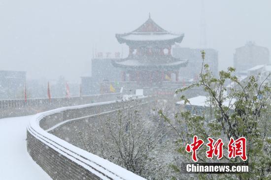 河南北部部分地區降雪 雪景圖美不勝收