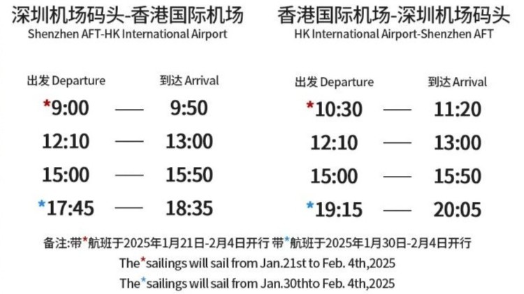 Shenzhen multiplie ses services de ferry à partir du 21 janvier