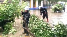 直击惠来抗击台风“苏拉”一线——拆除广告疏通水沟排除隐患 直击惠来抗击台风“苏拉”一线——拆除广告疏通水沟排除隐患