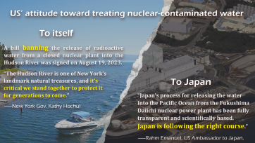 Two-Face: US sees nuclear-contaminated water differently at home and abroad
