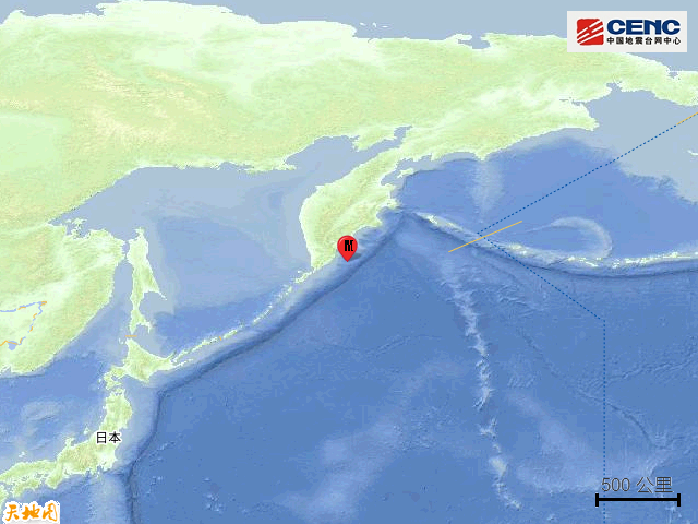 堪察加东岸远海发生6.0级地震