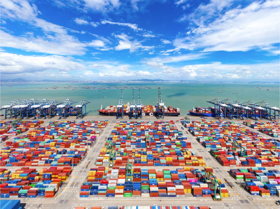 繁忙的南沙港区。图源:广州港集团