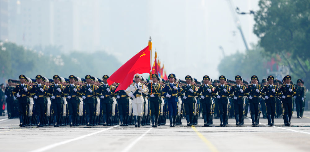 2025年9月3日，纪念中国人民抗日战争暨世界反法西斯战争胜利80周年大会在北京隆重举行。这是中国人民解放军仪仗方队。新华社记者 许畅 摄