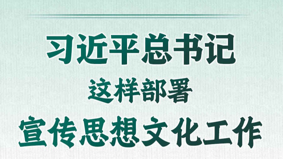 学习进行时丨习近平总书记这样部署宣传思想文化工作