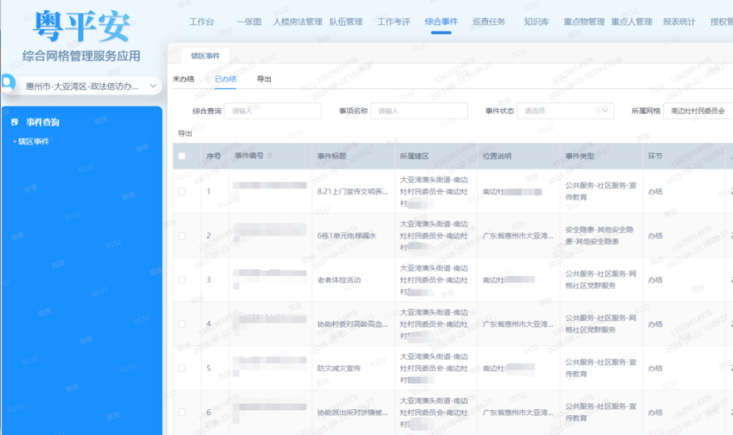 南边灶村运用“粤平安”系统处置网格上报事件。