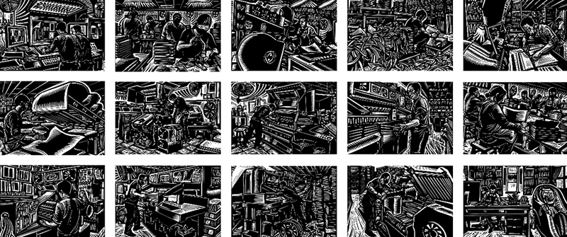 刘庆元 Liu Qingyuan
在和谐印刷厂 At the Harmony Printing Factory
艺术微喷 Giclée print