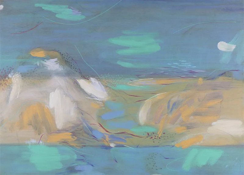 周力 Zhou Li
水与梦：羊卓雍措 Memories in Tibet: Yamdrok Yumtso
布面综合材料（丙烯、矿物颜料） Mixed media on canvas (acrylic, mineral pigments)