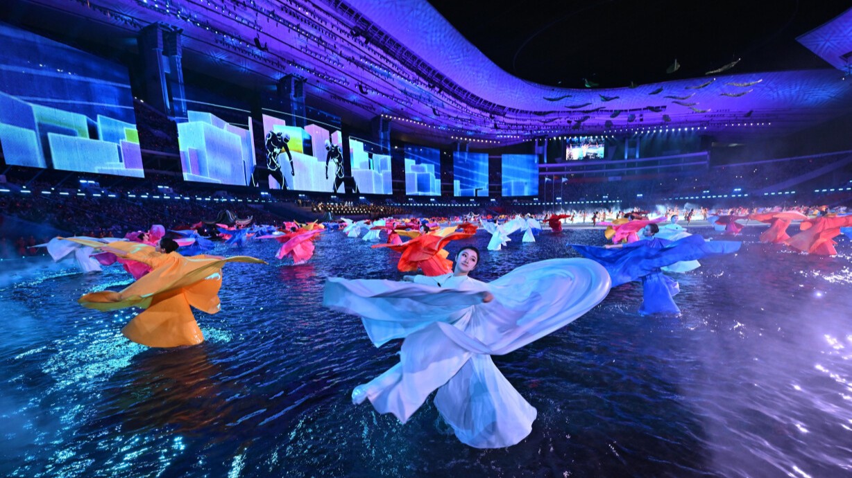 体育场造了一片海？“水舞台”惊艳亮相｜全运会开幕式揭秘