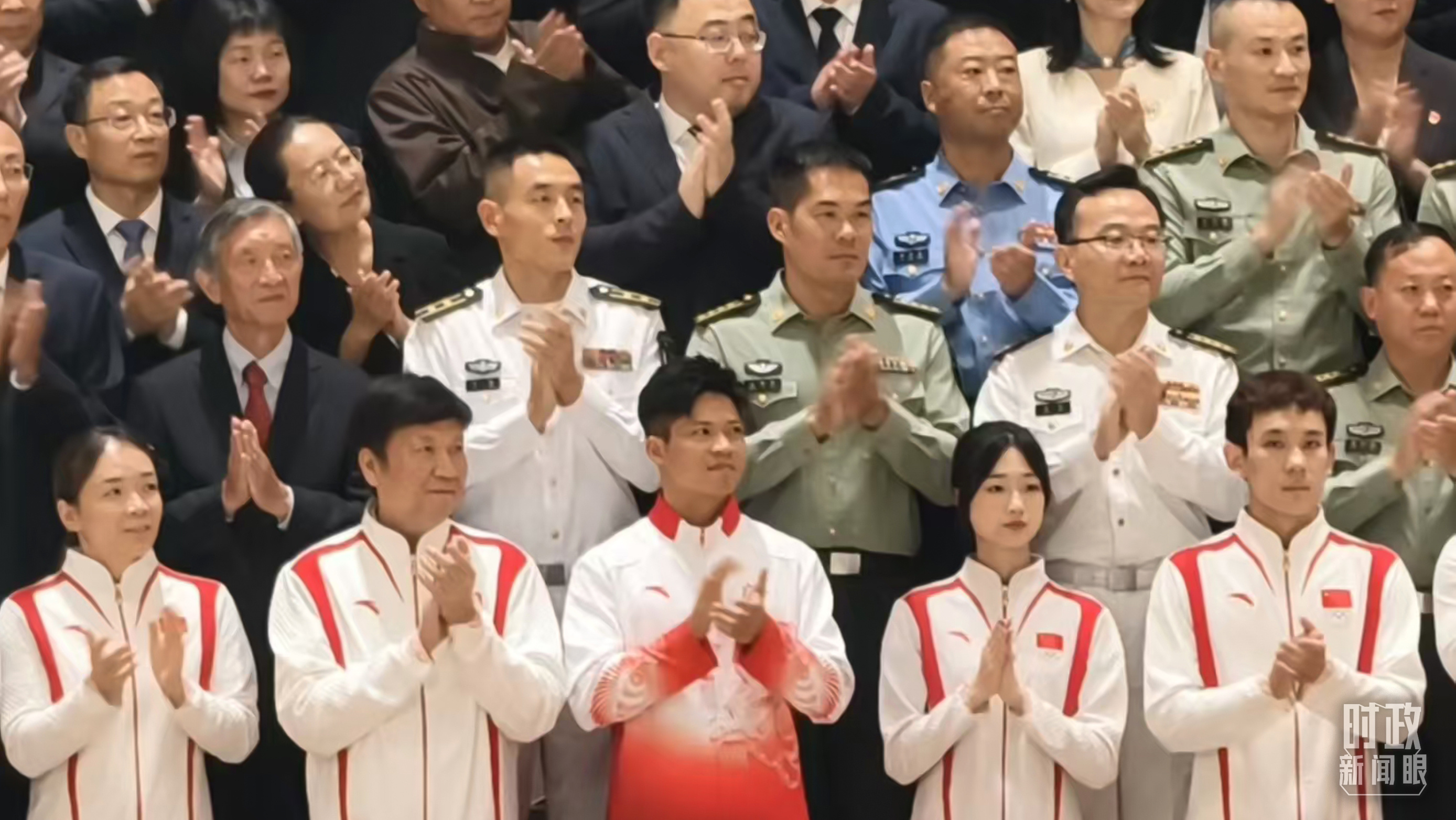 接见现场的全国体育界代表。（总台央视记者张洛嘉拍摄）