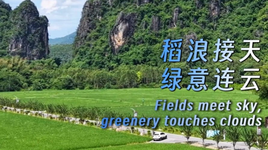 Fields meet sky, greenery touches clouds