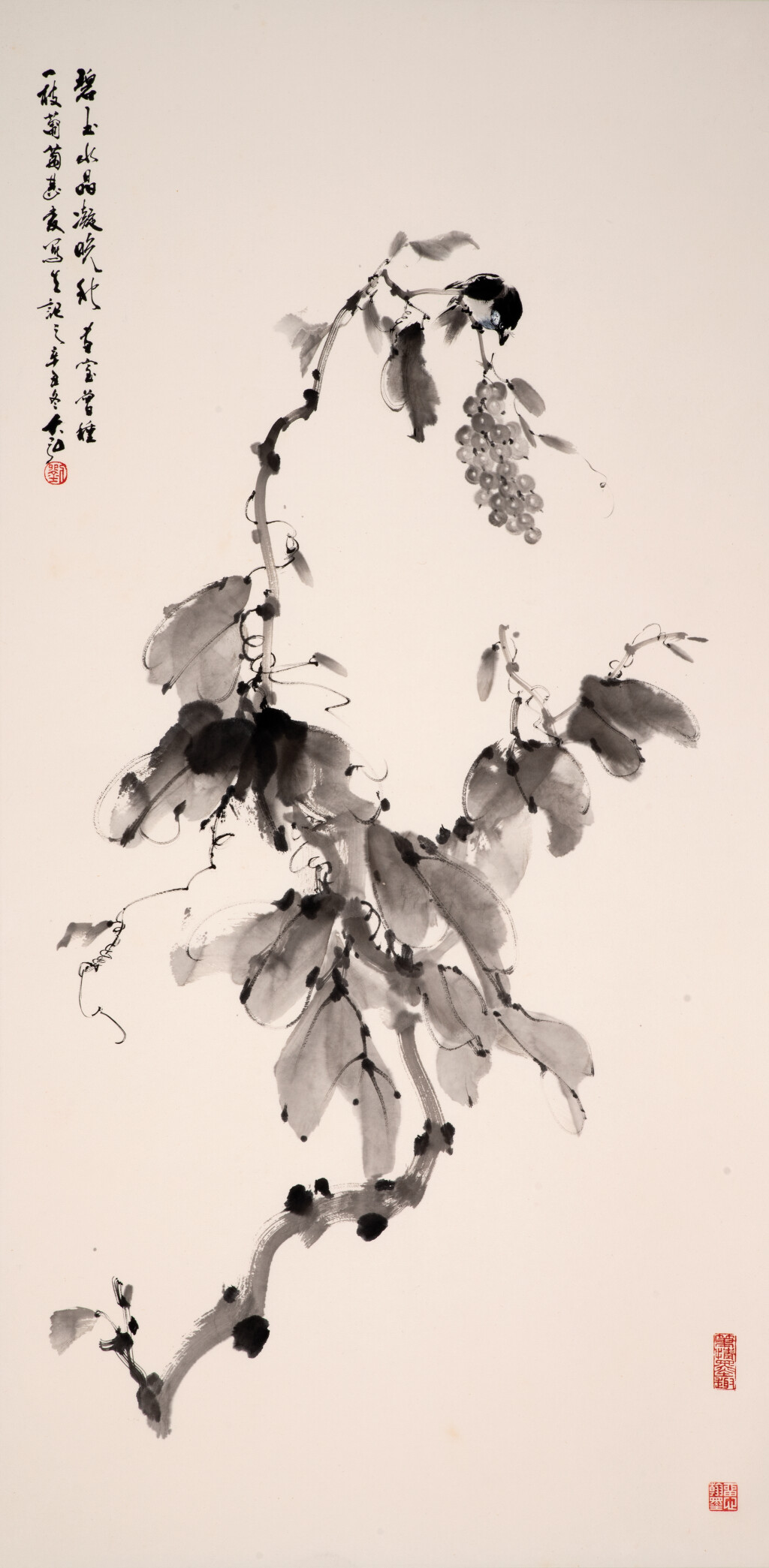 葡萄小鸟 69×137cm