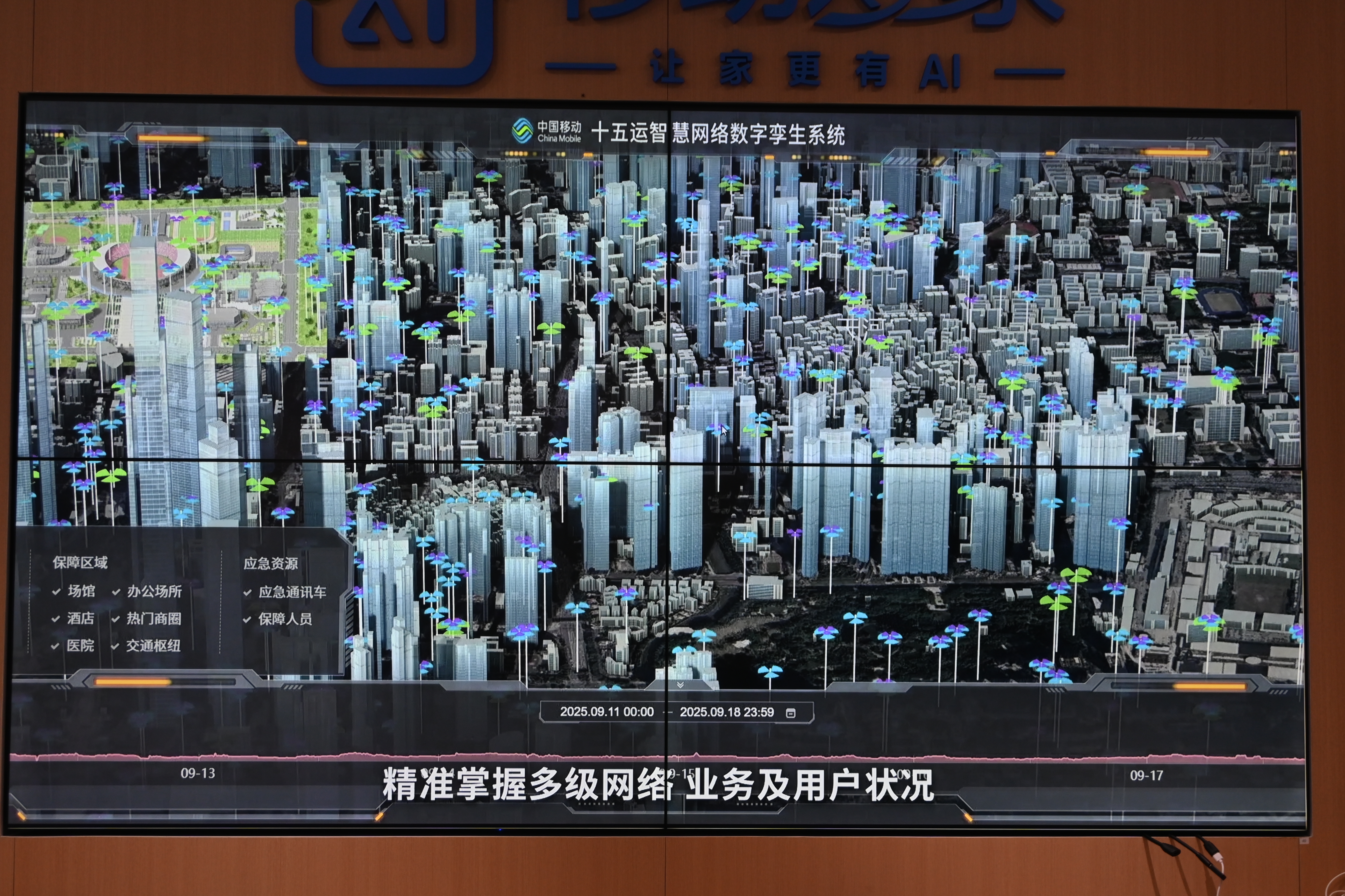 十五运智慧网络数字孪生系统。刘夏越宇/摄