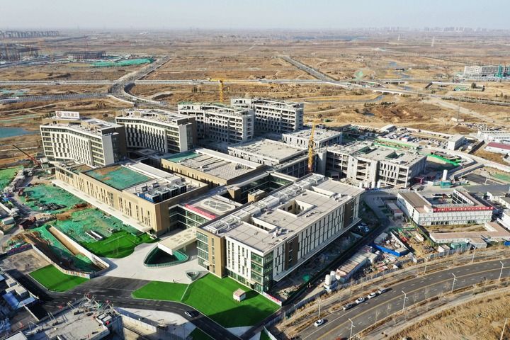 这是位于雄安新区启动区的雄安宣武医院项目（2023年3月15日摄，无人机照片）。新华社记者 朱旭东 摄
