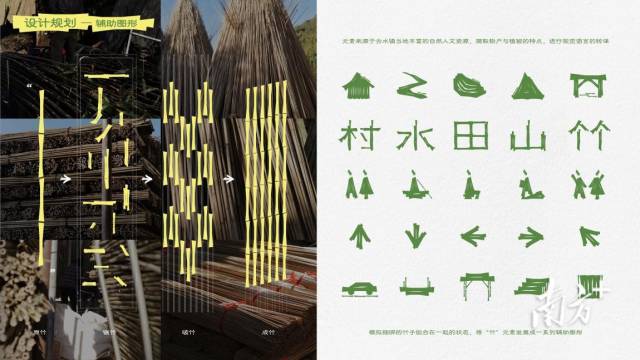 以竹文化为灵感设计的导视系统。