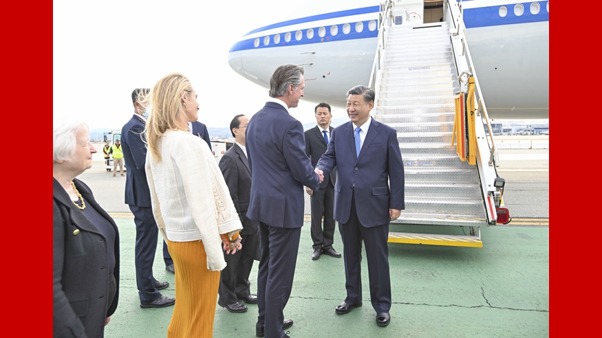 习近平抵达旧金山举行中美元首会晤 同时出席亚太经合组织第三十次领导人非正式会议