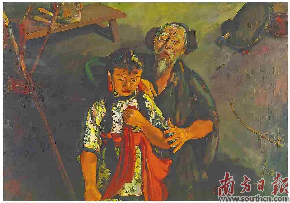 司徒乔的《放下你的鞭子》。南方日报记者 仇敏业 翻拍