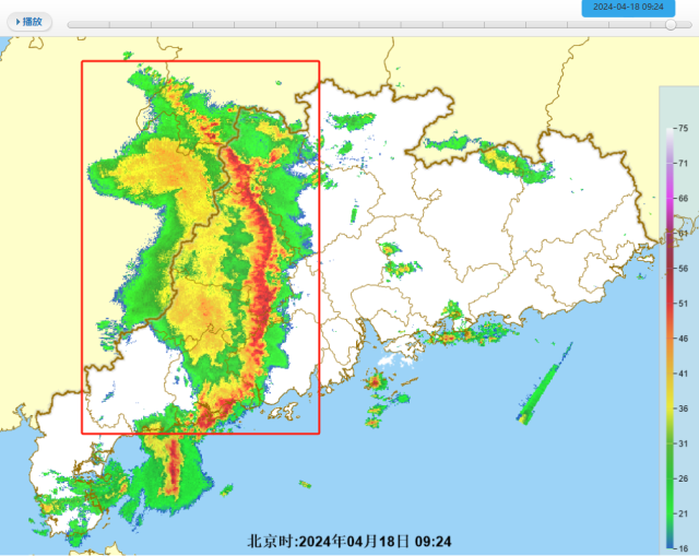 广州上午10点半左右转强雷雨，11区均启动暴雨、雷雨大风预警