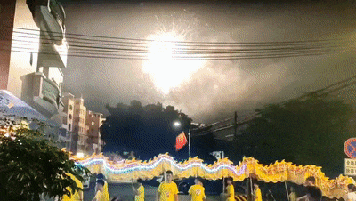 Dance with Fire Dragons during Mid-Autumn Festival in Dance with Fire Dragons during Mid-Autumn Festival in