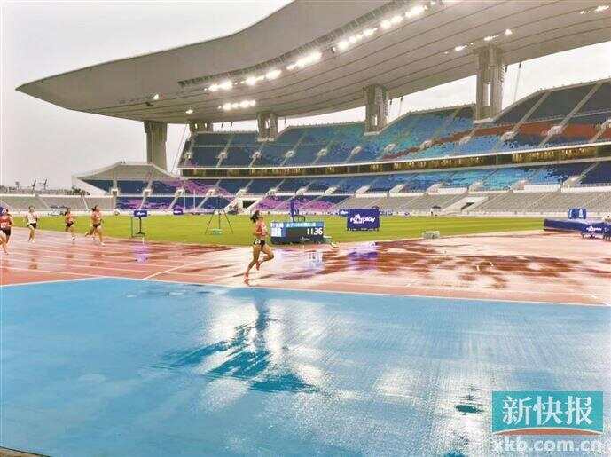 田径测试赛上，广东运动员梁小静完成冲线。主办方供图