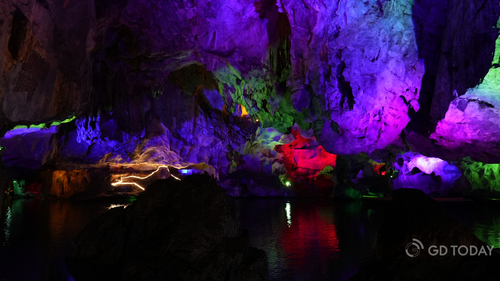 Subterranean waterway in Seven-Star Crag.