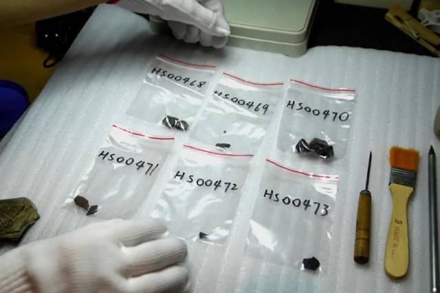 广东省广州市中学生倪子杰发现6块恐龙蛋化石碎片，其中HS00470号标本为鳄类蛋化石