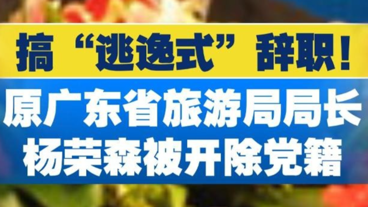 原广东省旅游局党组书记、局长杨荣森严重违纪违法被开除党籍