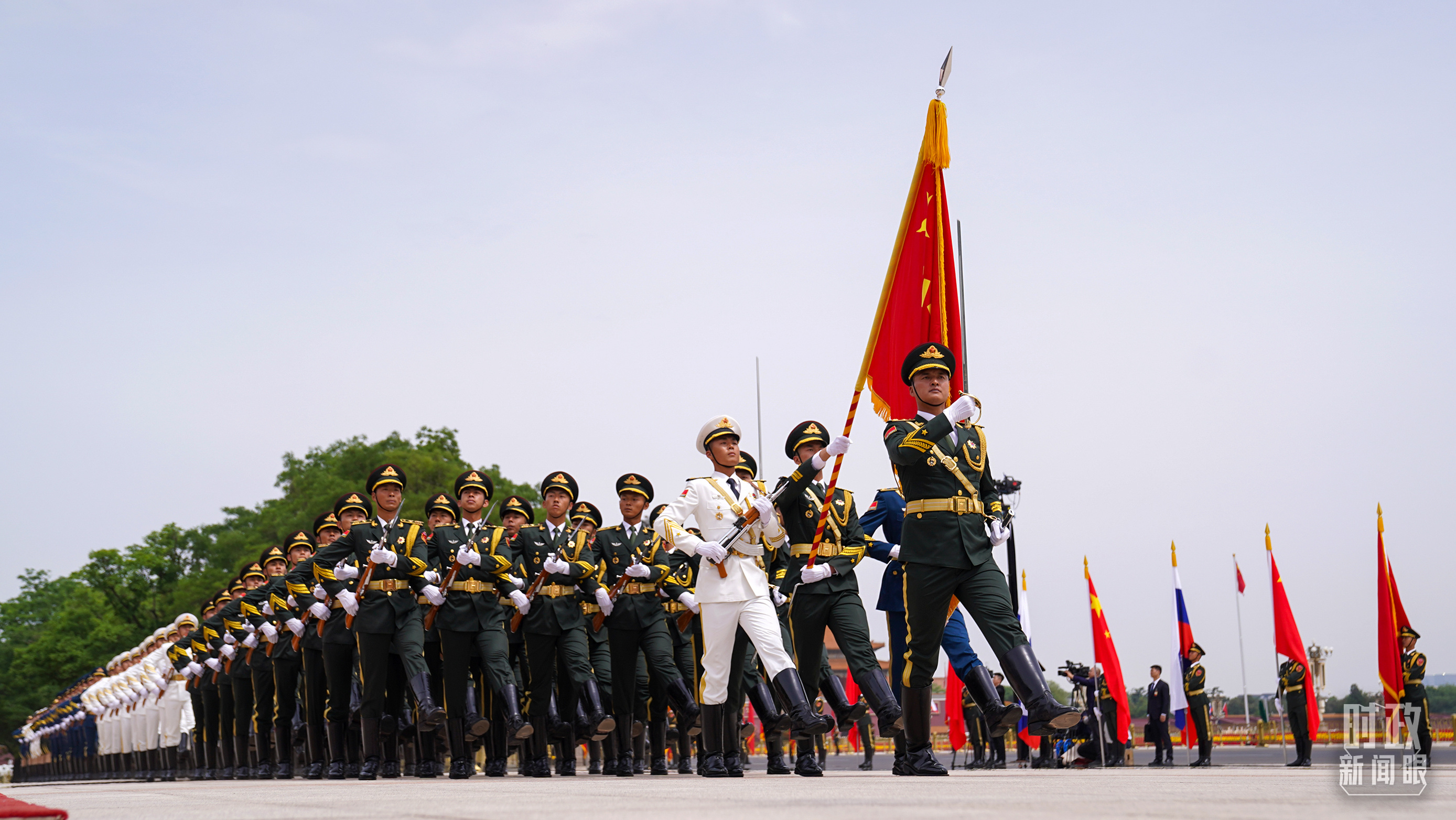 欢迎仪式现场的中国人民解放军仪仗队。（总台国广记者李晋拍摄）