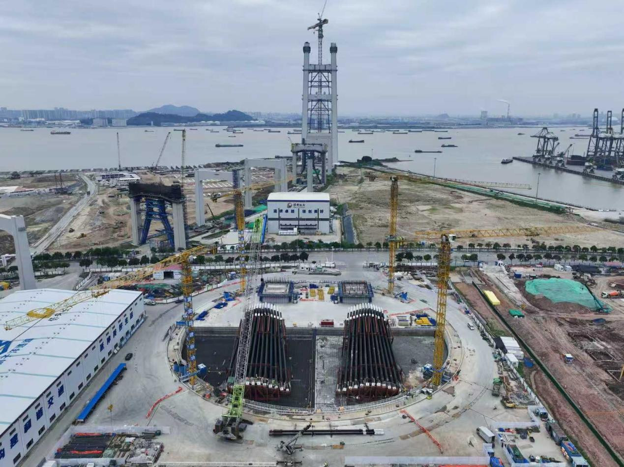 狮子洋大桥建设现场(摄影:冯珠仔)