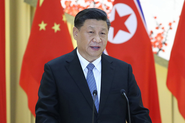 习近平出席朝鲜劳动党委员长、国务委员会委员长金正恩举行的欢迎宴会