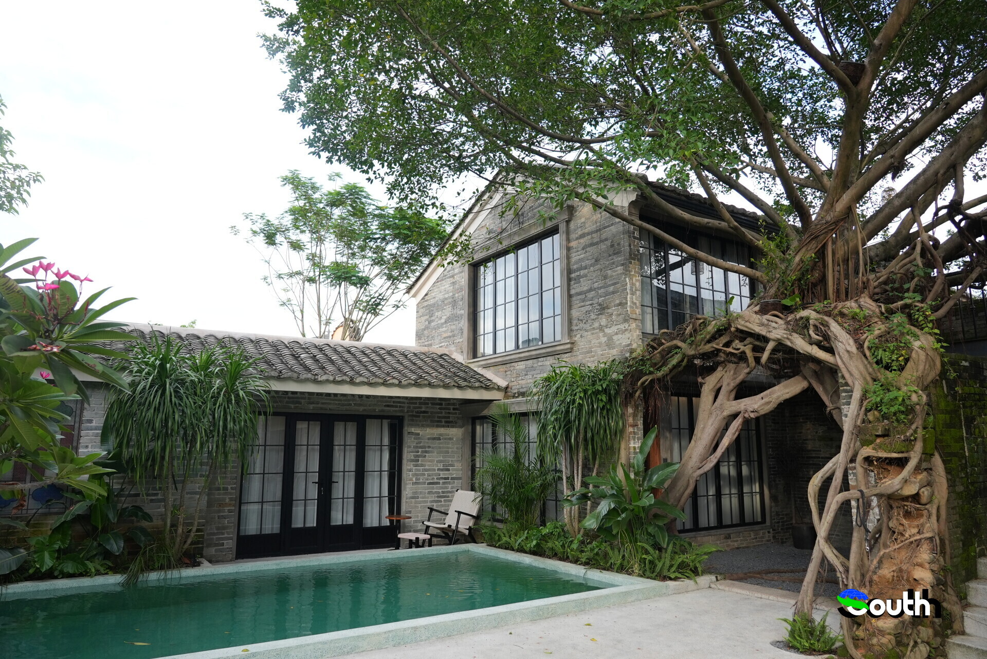 Resort villa and outdoor pool.