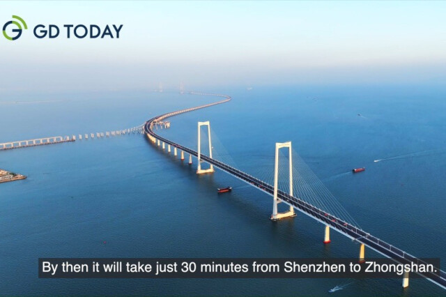 The whole line of Shenzhen-Zhongshan Link connected