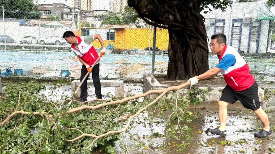 台风“麦德姆”过境，湛江红十字“红马甲”筑牢民生防线