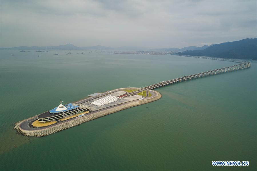 In pics: construction site of Hong Kong-Zhuhai-Macao Bridge<BR>