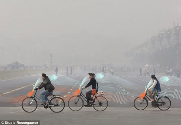 Chinese startup unveils bizarre bikes that absorb pollution and release clean air